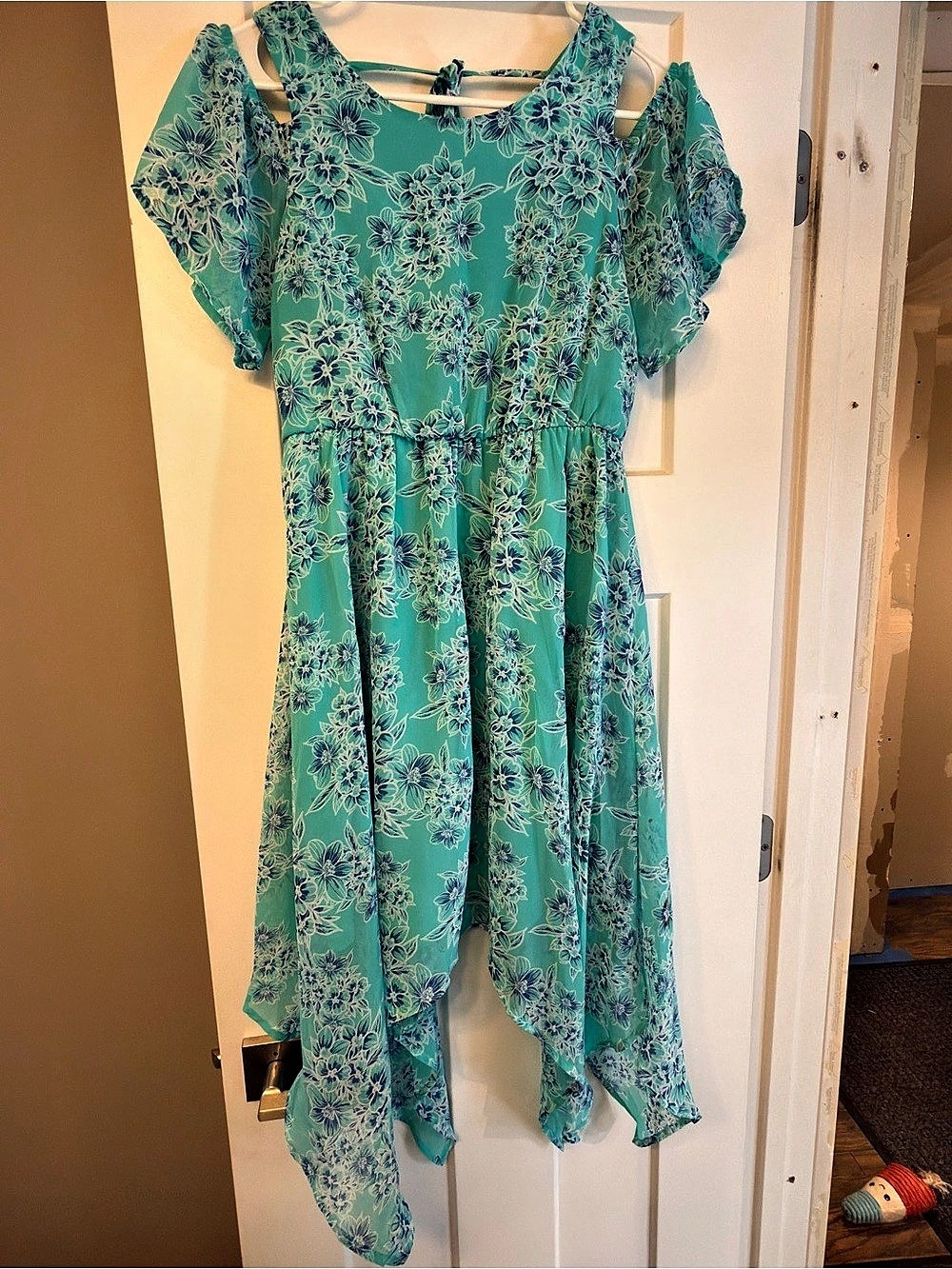 My Michelle Floral High-Low Dress in Turquoise Size 14